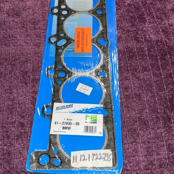 NEW BMW 61-27035-20 made in Germany Head Gasket seal Victor Reinz 6 cylinder car - Picture 1 of 8